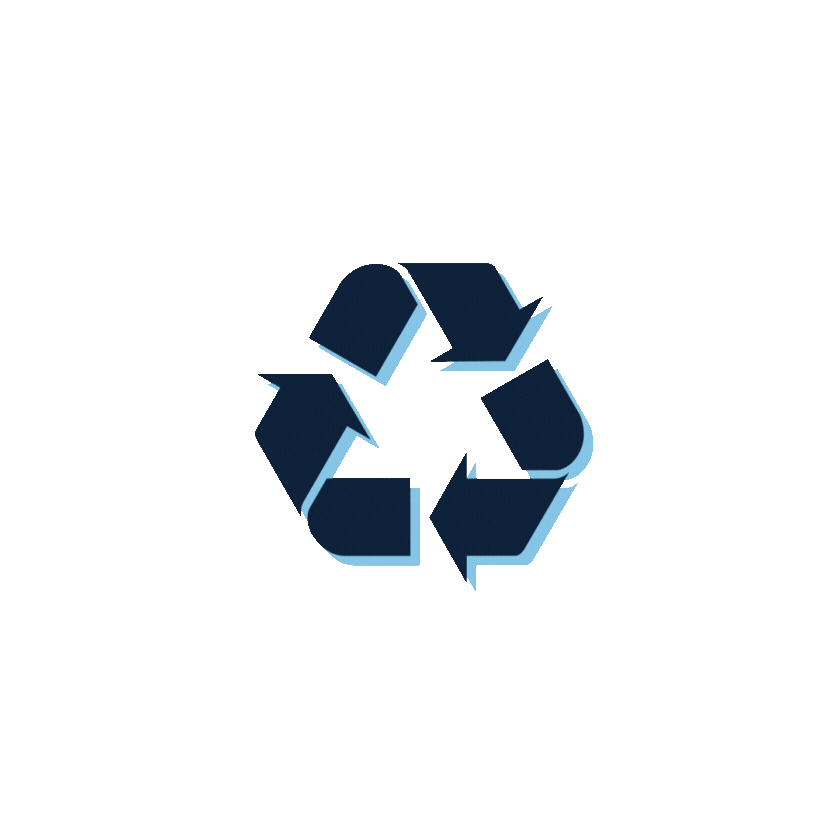 Recycling symbol showing Junk Yetis commitment to donation and recycling after junk removal.