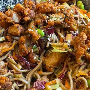 Crispy Pork Soba Noodle Salad