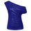 Thumbnail: One Shoulder Sequin Sparkly Blouse Asymmetrical Women Tee Top