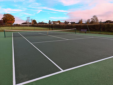 Meonstoke tennis court after refurbished surface
