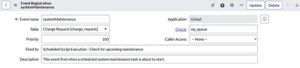 Populating the Queue field for the event