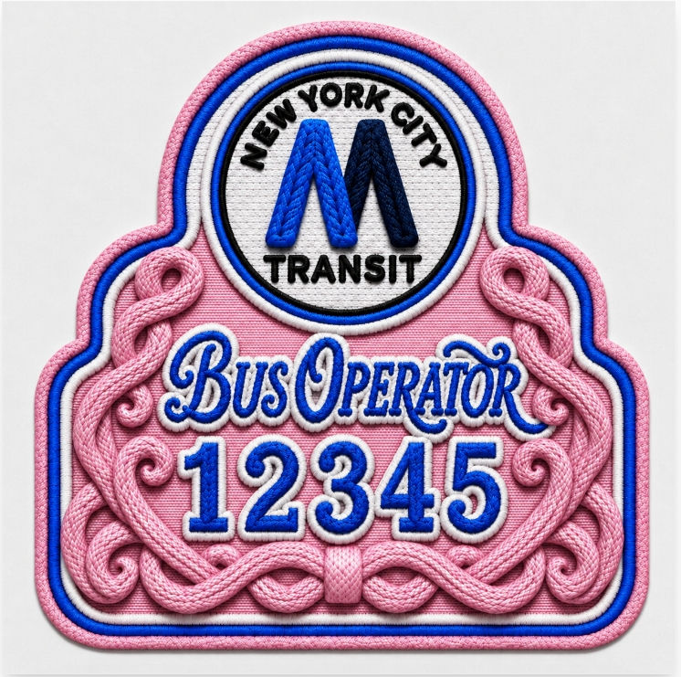 Pink Knit Badge, Old School logo