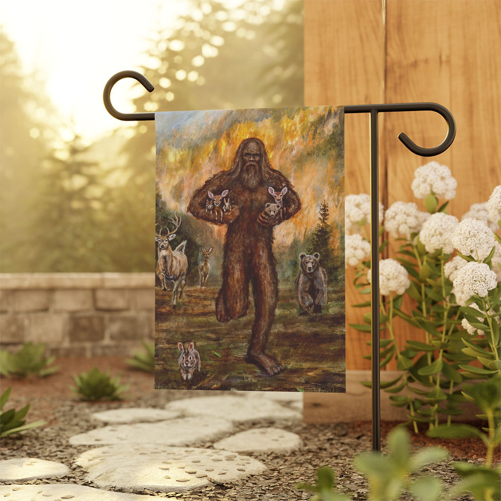 Thumbnail: Bigfoot saves baby animals from a forest fire. Garden & House Banner