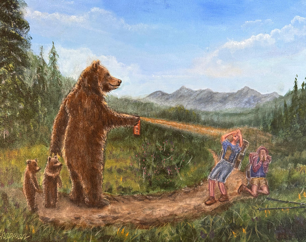 Bear sprays bear spray. Hikers blinded.