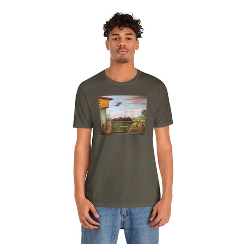Raccoon Dumpster Diving at Waffle House Unisex Jersey Short Sleeve