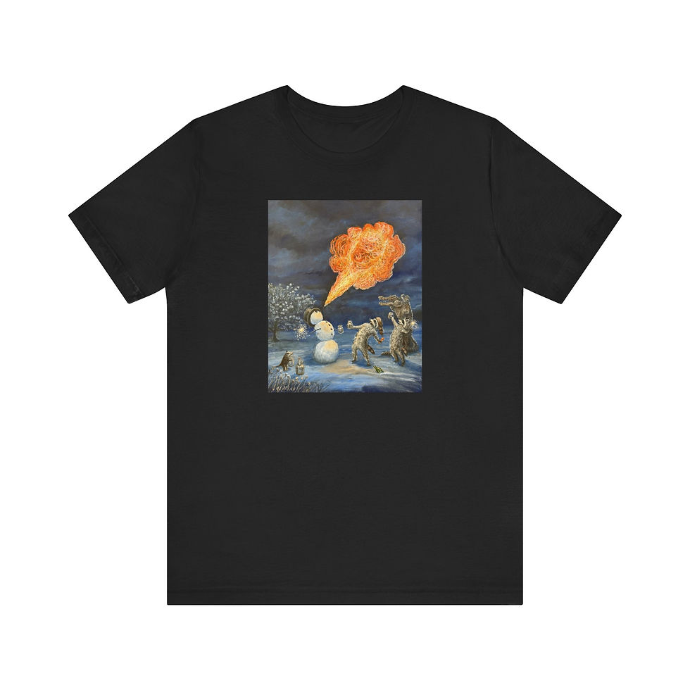 Thumbnail: Louisiana snowman breathing fire drinking moonshine Jersey Short Sleeve Tee.