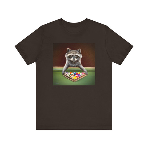 Raccoon Racking Billiard Balls Playing Pool Unisex Jersey Short