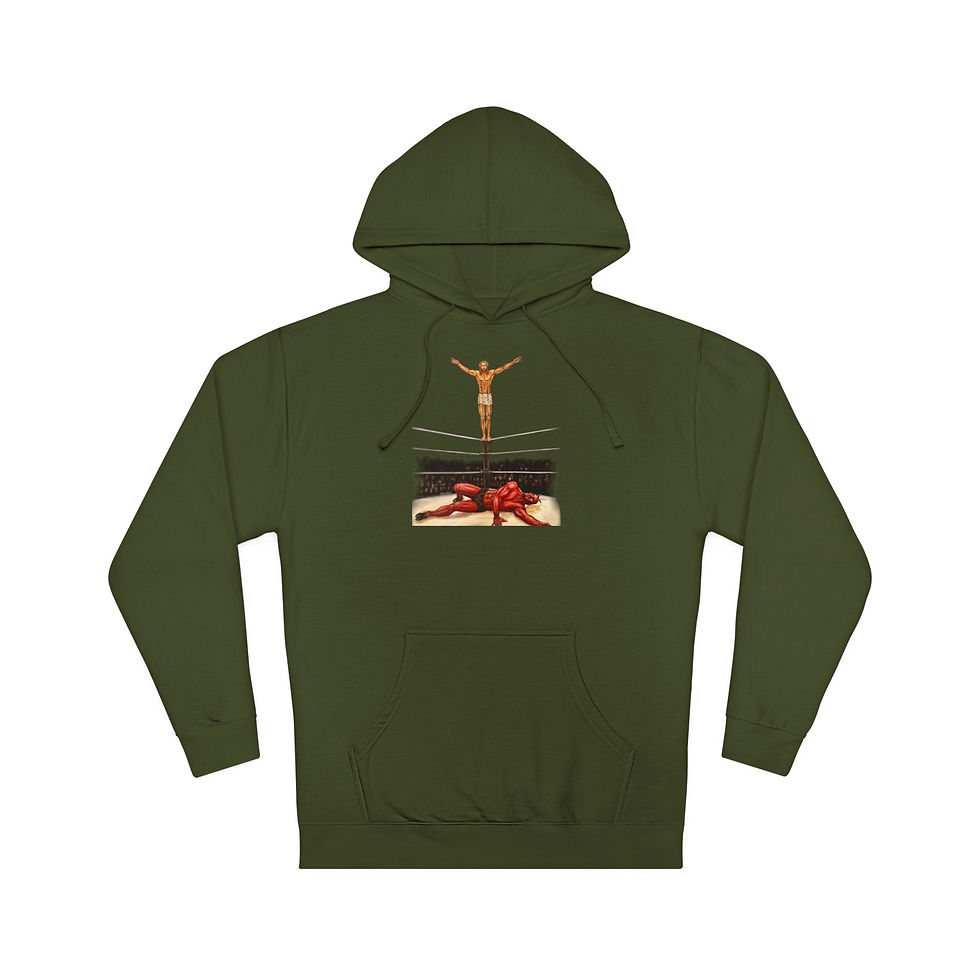 Thumbnail: Jesus Beats the Devil Unisex Hooded Sweatshirt