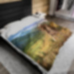 Thumbnail: Tarancherla Tarantula rancher riding a horse in Montana Velveteen Plush Blanket