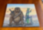 Chewbacca and Han Solo as tarantula and praying mantis holding weapons original