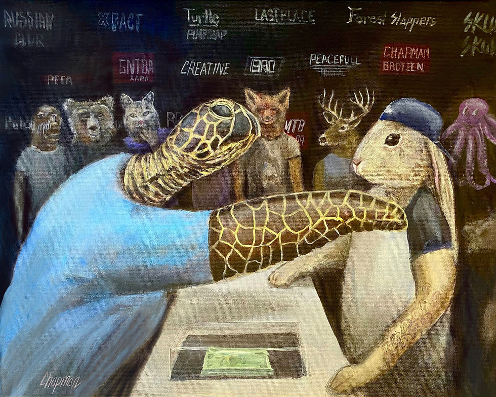 Thumbnail: The tortoise and the hare slap fight. Sea Turtle and Rabbit in Russian Slap Match