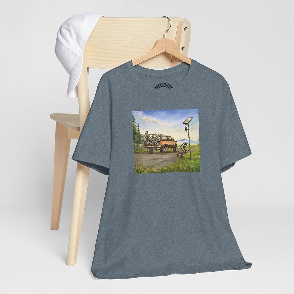 Thumbnail: Kip and Ricky remove flock cameras with saw in a Chevy.  Short Sleeve Tee. 