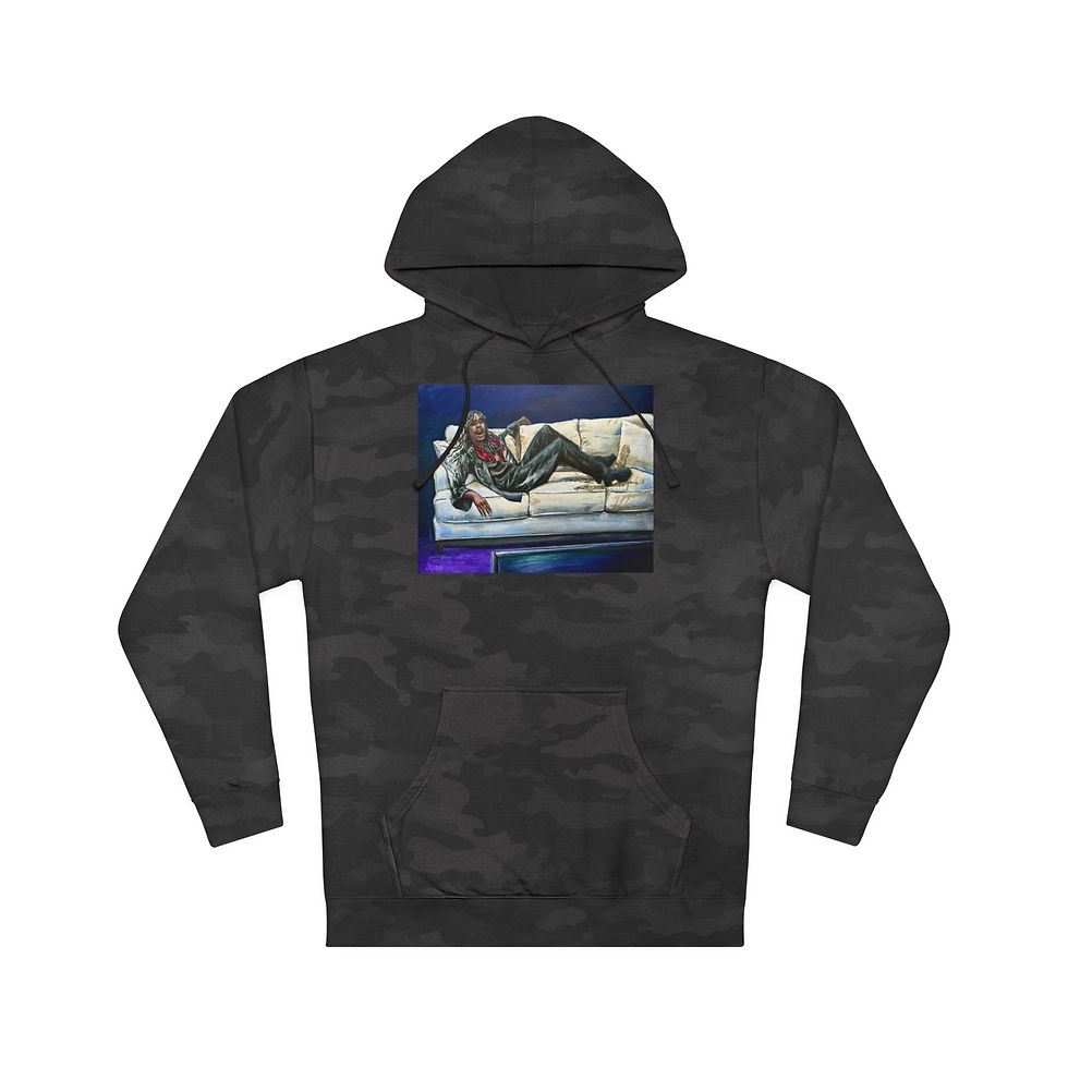 Thumbnail: Rick James destroys couch. Dave Chappelle show. Unisex Hooded Sweatshirt