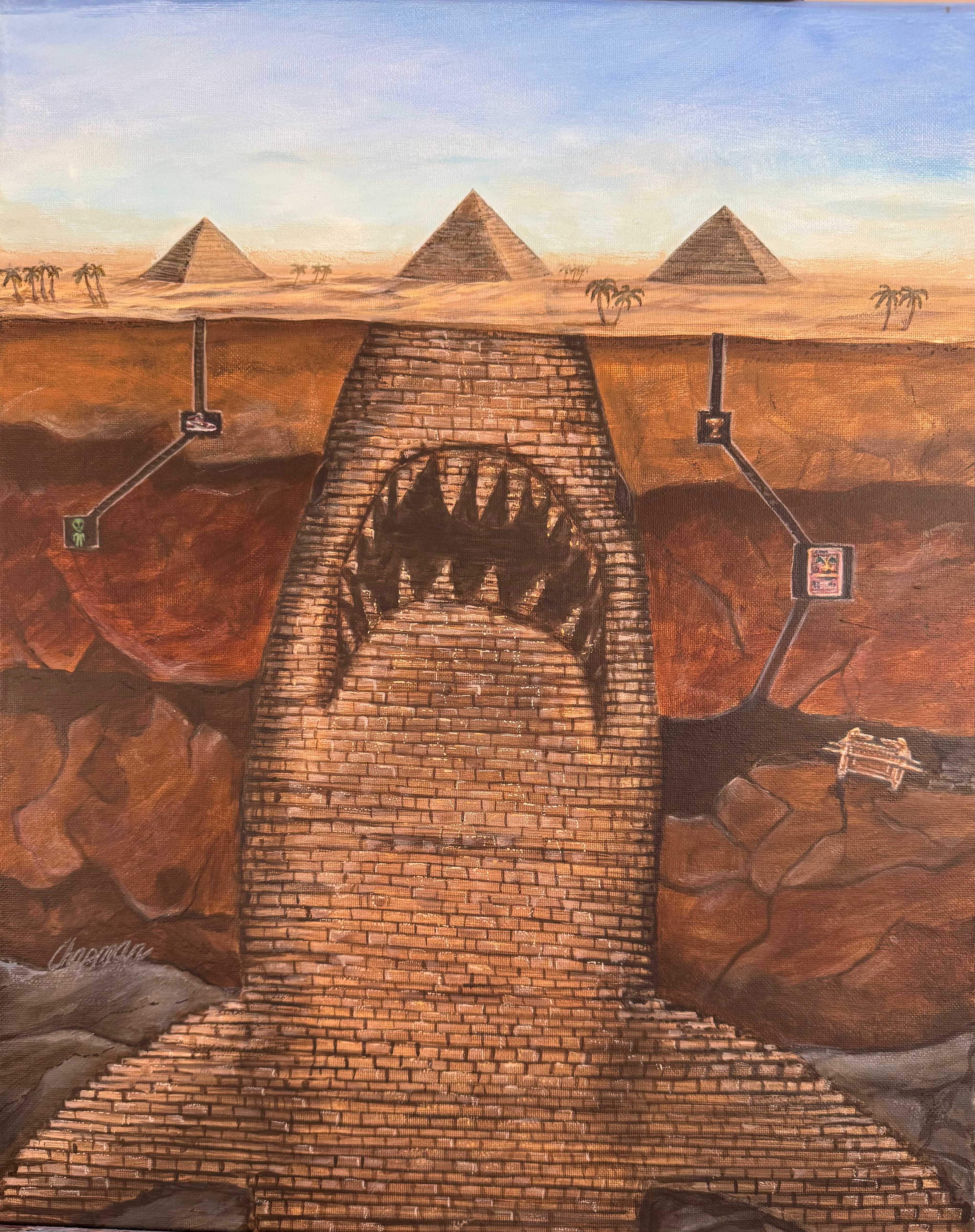 Shark structure beneath the pyramids Pokémon holy Grail Ark