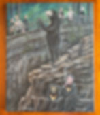 Man takes a break from the sun bear costume and smoke cigarette. Original