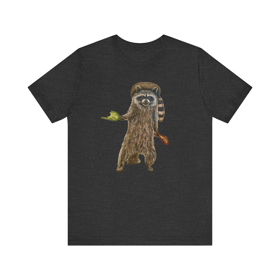 Thumbnail: Raccoon with Raccoon Hat Unisex Jersey Short Sleeve Tee
