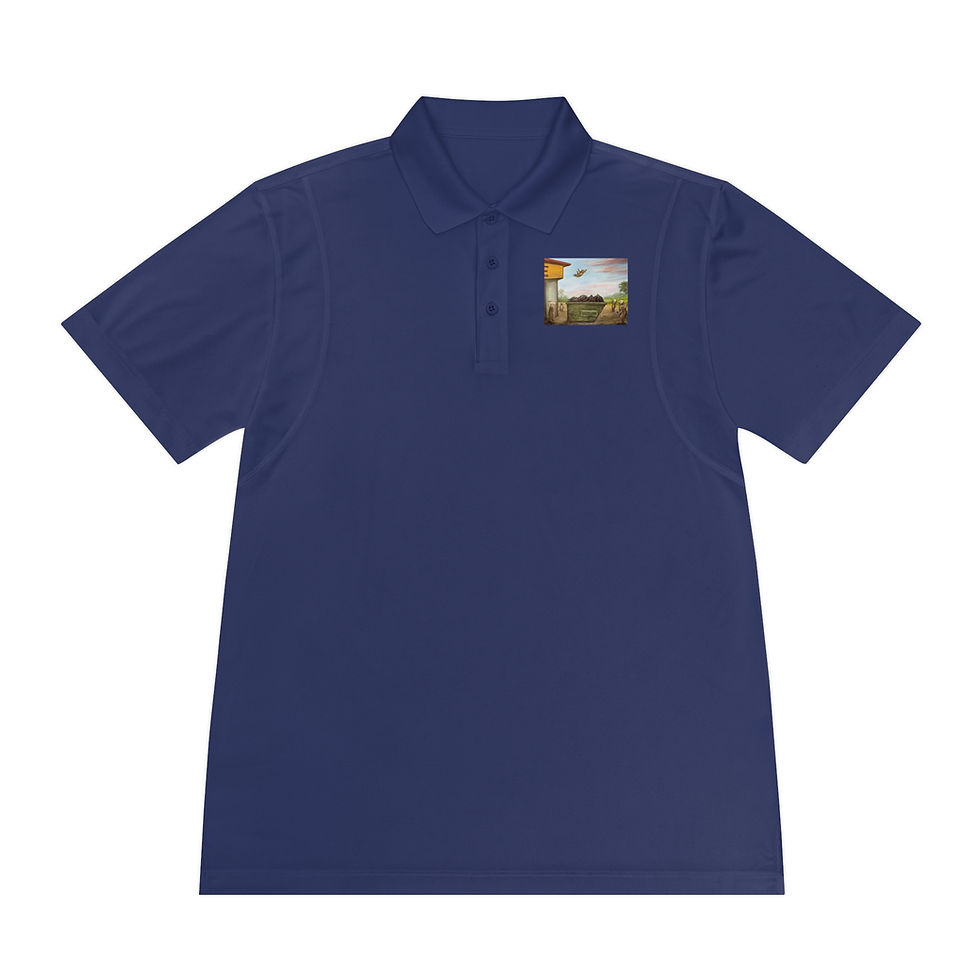 Thumbnail: Men's Polo Shirt - Raccoon Dumpster Diving off a Waffle House