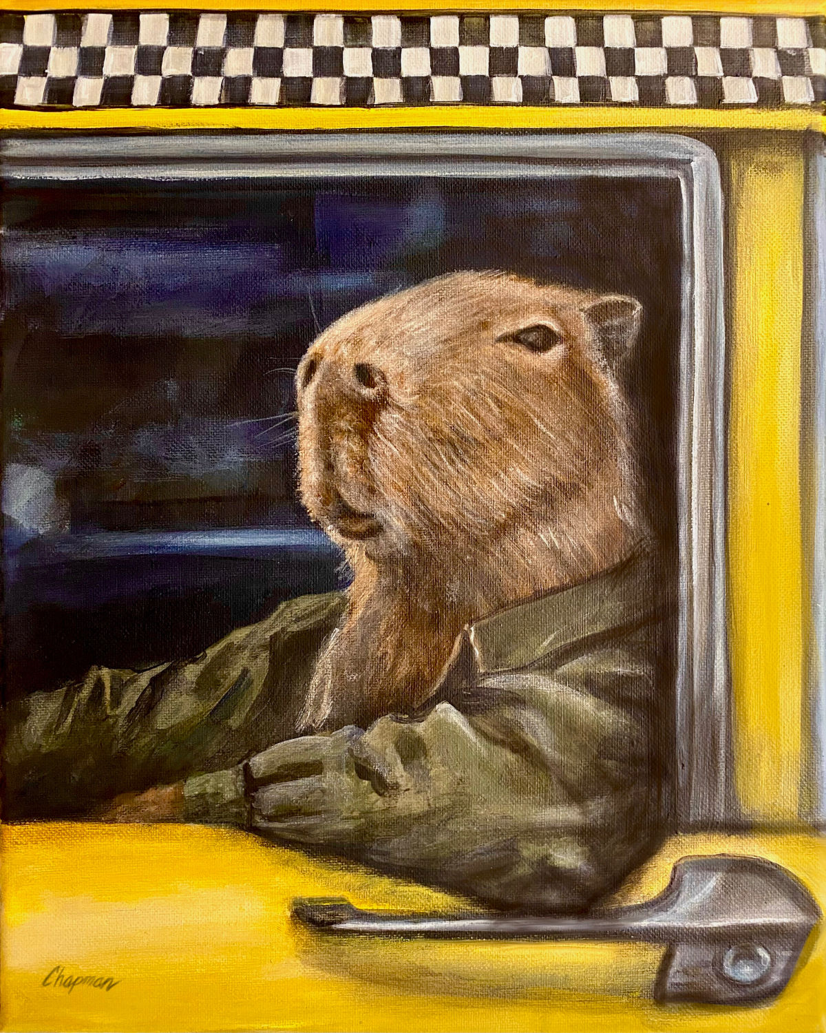 Cabby Bara, Capybara. Artist signed print