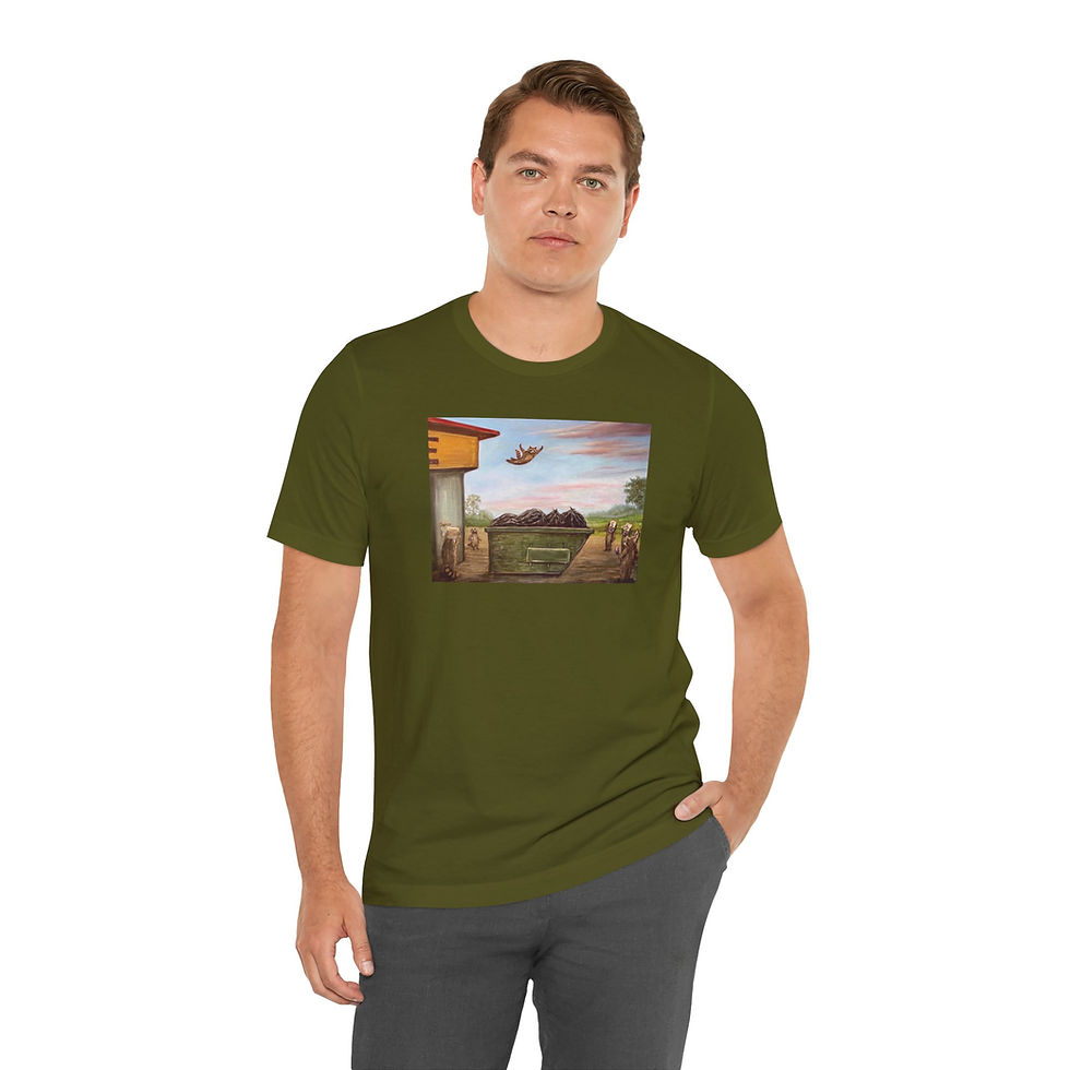Thumbnail: Raccoon Dumpster Diving at Waffle House Unisex Jersey Short Sleeve Tee