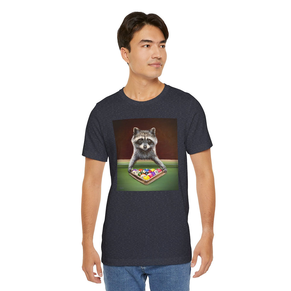 Thumbnail: Raccoon Racking Billiard Balls Playing Pool Unisex Jersey Short Sleeve Tee