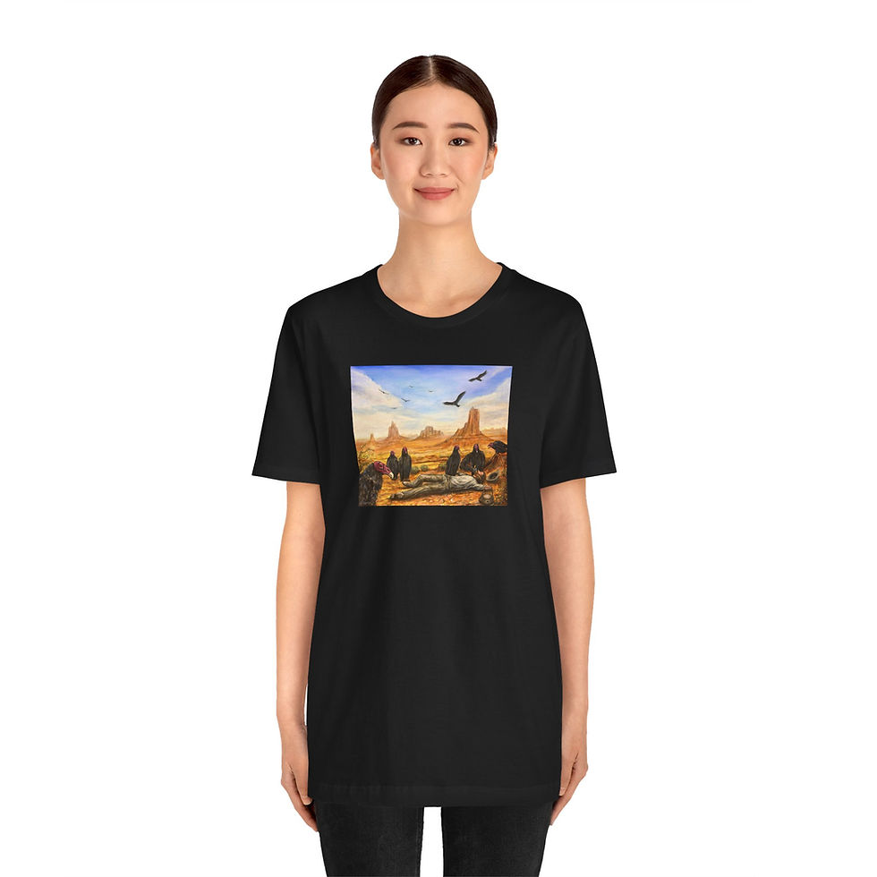 Thumbnail: Vulture giving a cigarette to a man. Jersey Short Sleeve Tee.