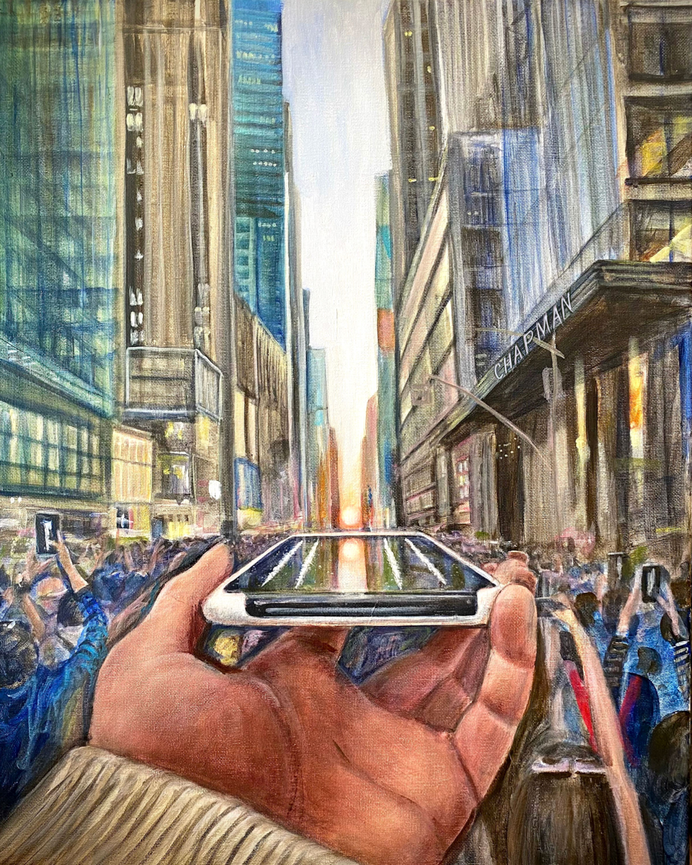 Manhattan henge phone with cocaine lines