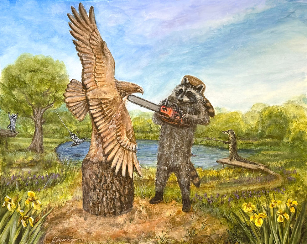 Thumbnail: 12 Piece Collection of Kip's Learning Years at Uncle Frank's Place. Eagle carving