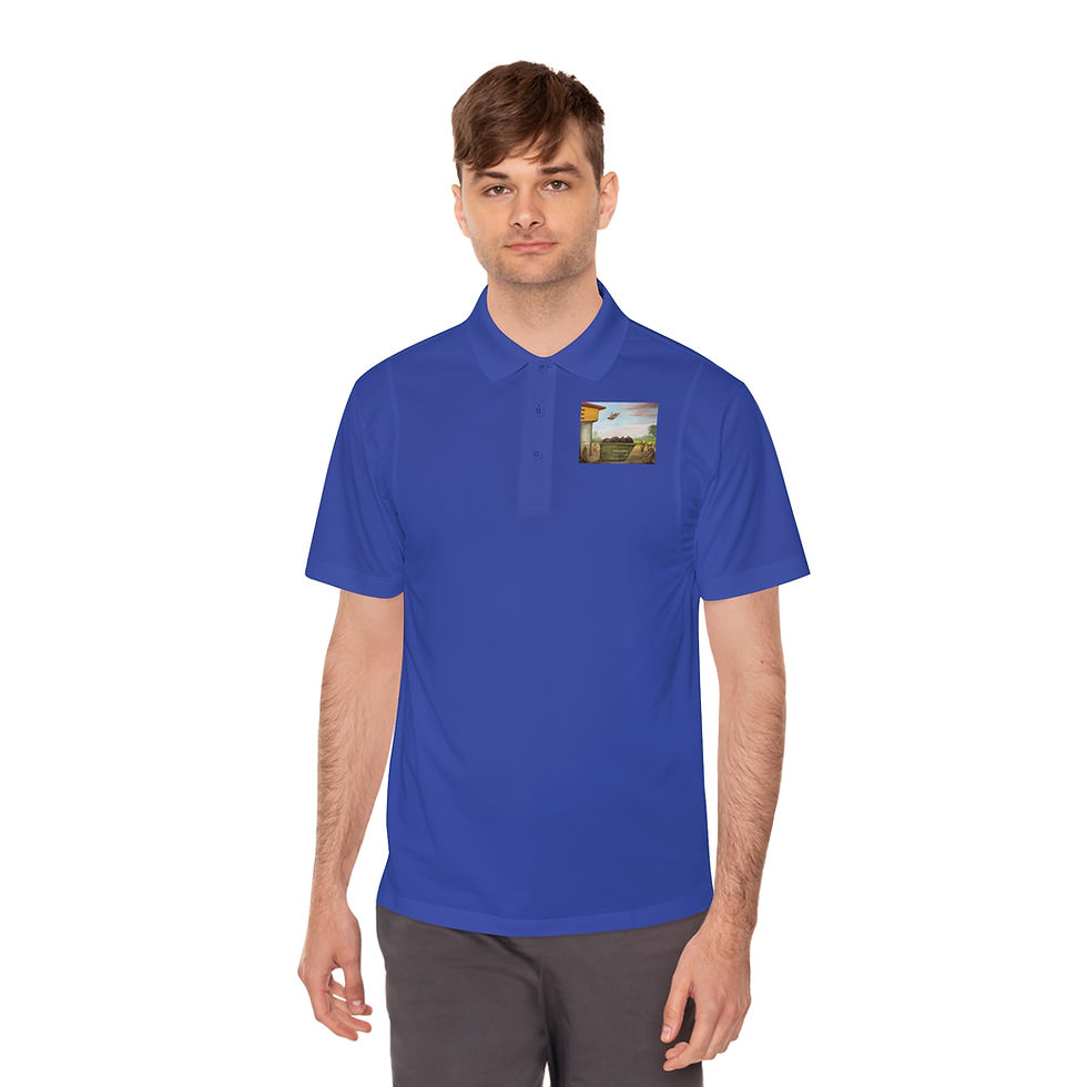 Thumbnail: Men's Polo Shirt - Raccoon Dumpster Diving off a Waffle House