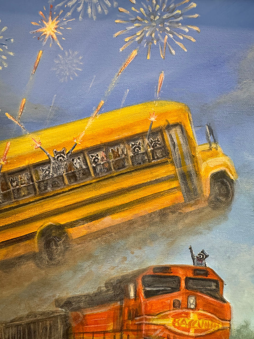 Thumbnail: Tennessee bus ride raccoon bus jumps over a train with fireworks original