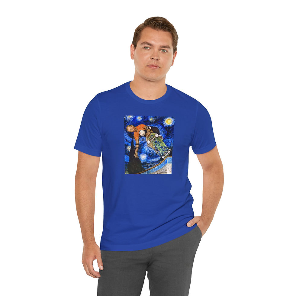 Thumbnail: royal blue Skateboarding Van Gogh Unisex Jersey Short Sleeve Tee