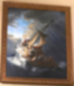 Storm on the Sea of Galilee acrylic painting of Rembrandts Original stolen art