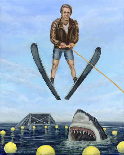 Fonzie jumps the shark. | Travis Chapman Art