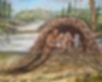 Thumbnail: Bigfoot and Kip drinking tea in beaver dam. 6 Piece Collection of Kip's Origin Story Part 2