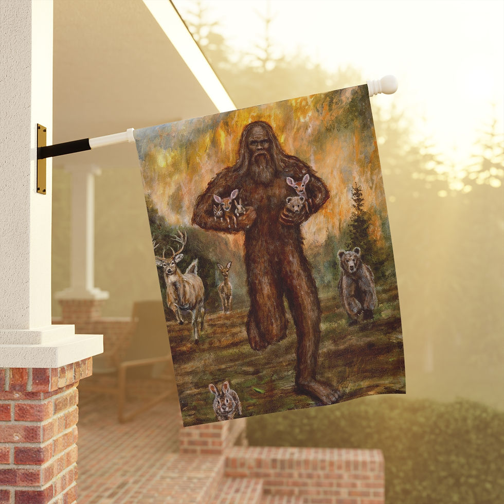 Thumbnail: Bigfoot saves baby animals from a forest fire. Garden & House Banner