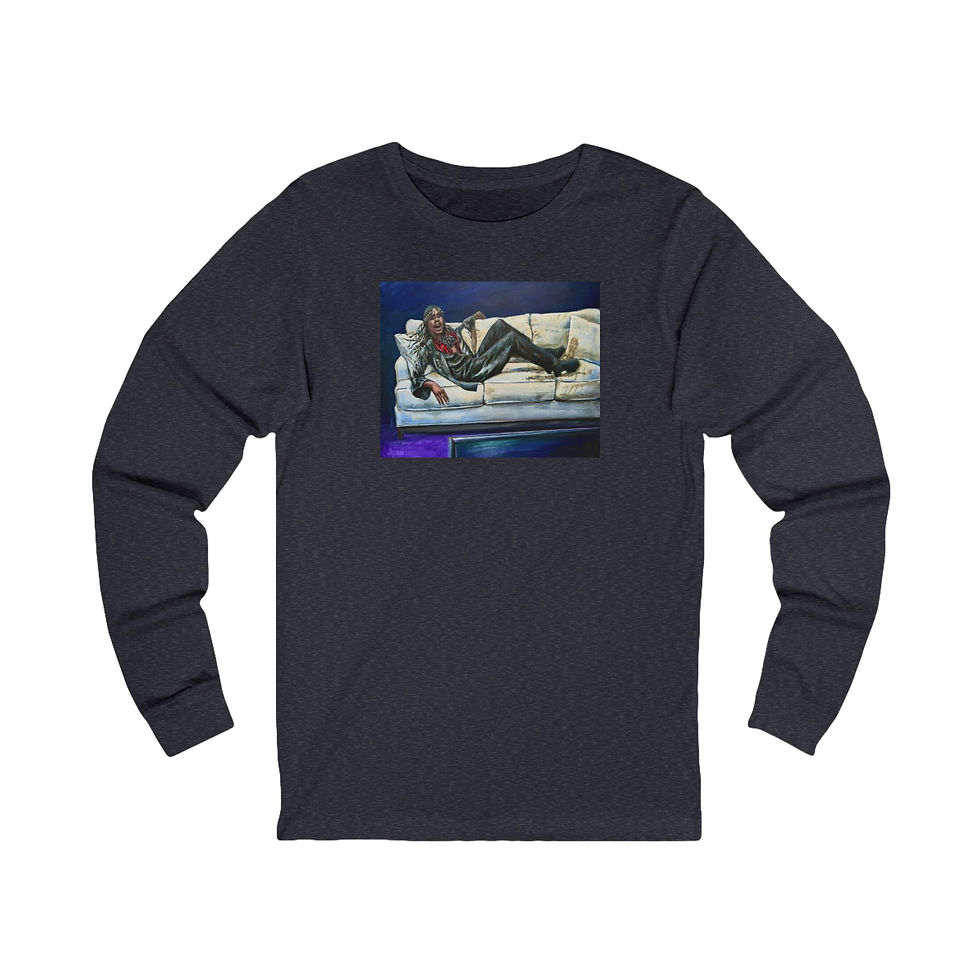 Thumbnail: Rick James destroys couch. Dave Chappelle show.  Unisex Jersey Long Sleeve Tee