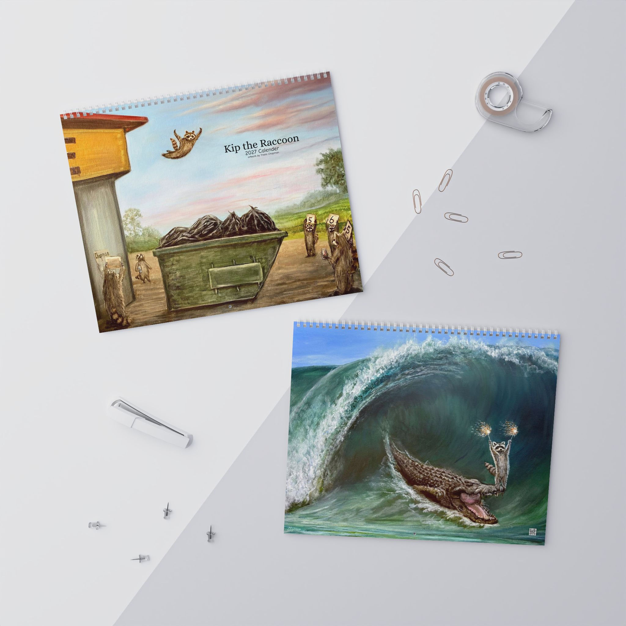 Kip the Raccoon 2027 Wall Calendar — Travis Chapman Art