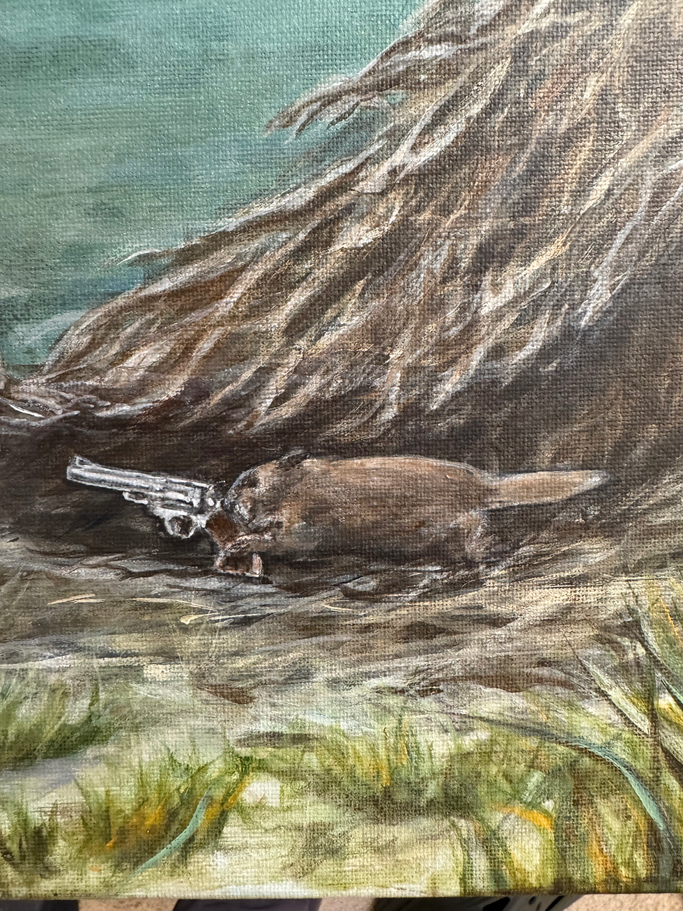 Thumbnail: Bigfoot held at gunpoint by a beaver while trying to break in. Kip too original