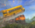 Tennessee bus ride raccoon bus jumps over a train with fireworks