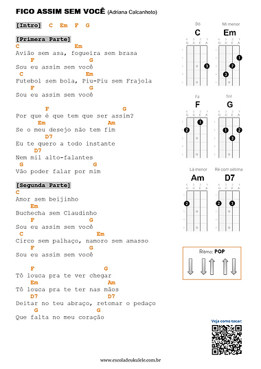 Fico Assim Sem Você (Adriana Calcanhoto) Cifra de Ukulele MPB.png