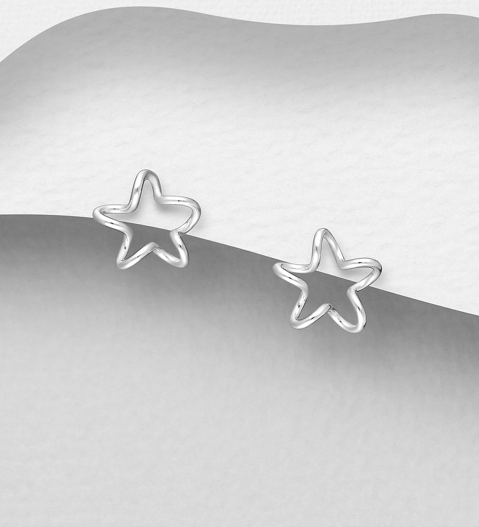 925 Sterling Silver Star Push-Back Earrings