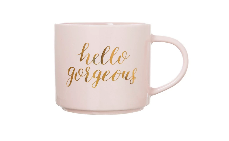 Blush Pink "Hello Gorgeous" Coffee Mug