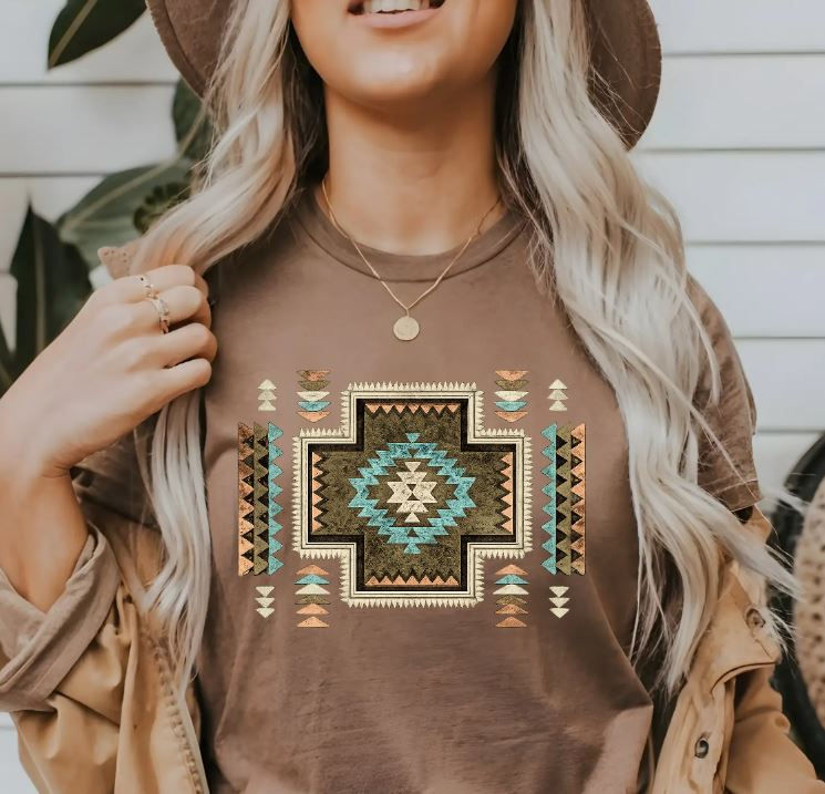 Thumbnail: Southwest Geometric Comfort Color Shirt