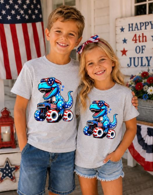 Thumbnail: Patriotic Dino Graphic Tee Toddler/Youth Size