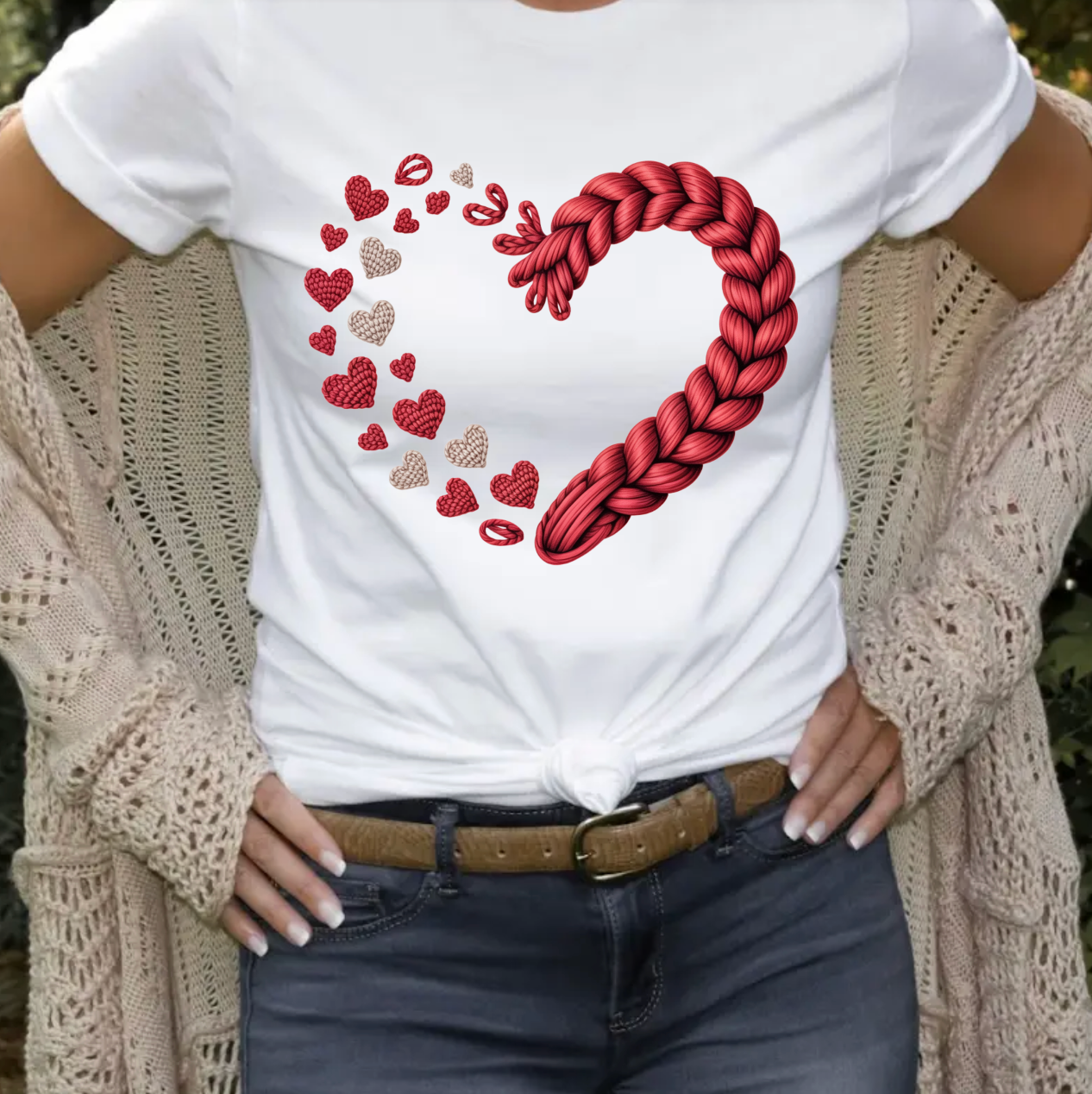 Braided Hearts Graphic Tee