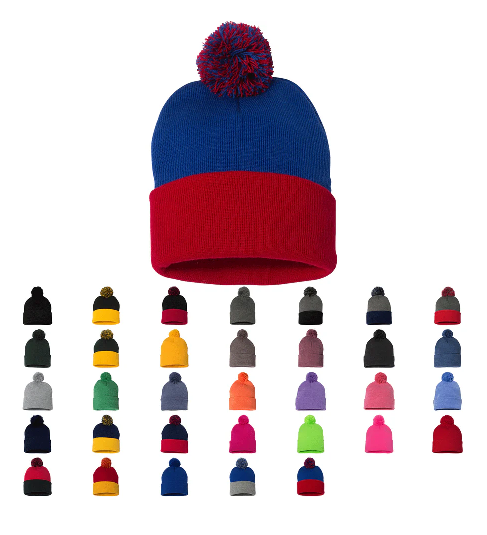 Custom Cuffed Beanie Pom Pom