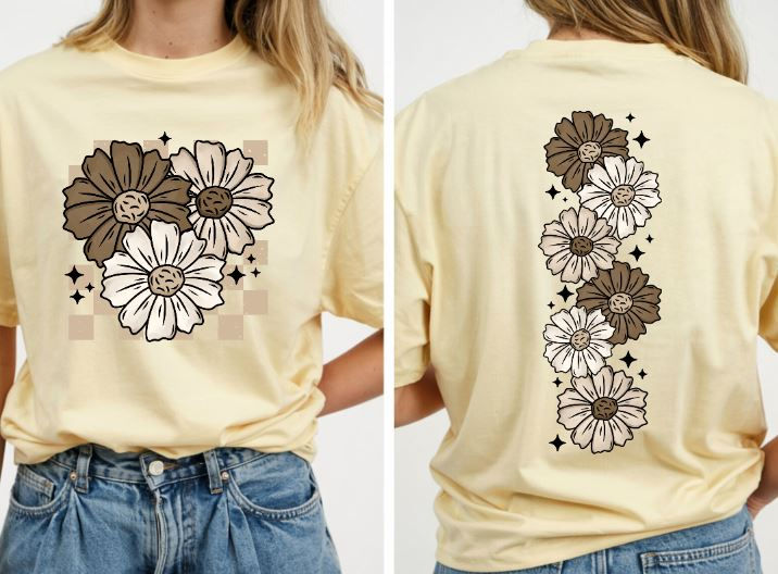 Thumbnail: Floral Checker Graphic Tee