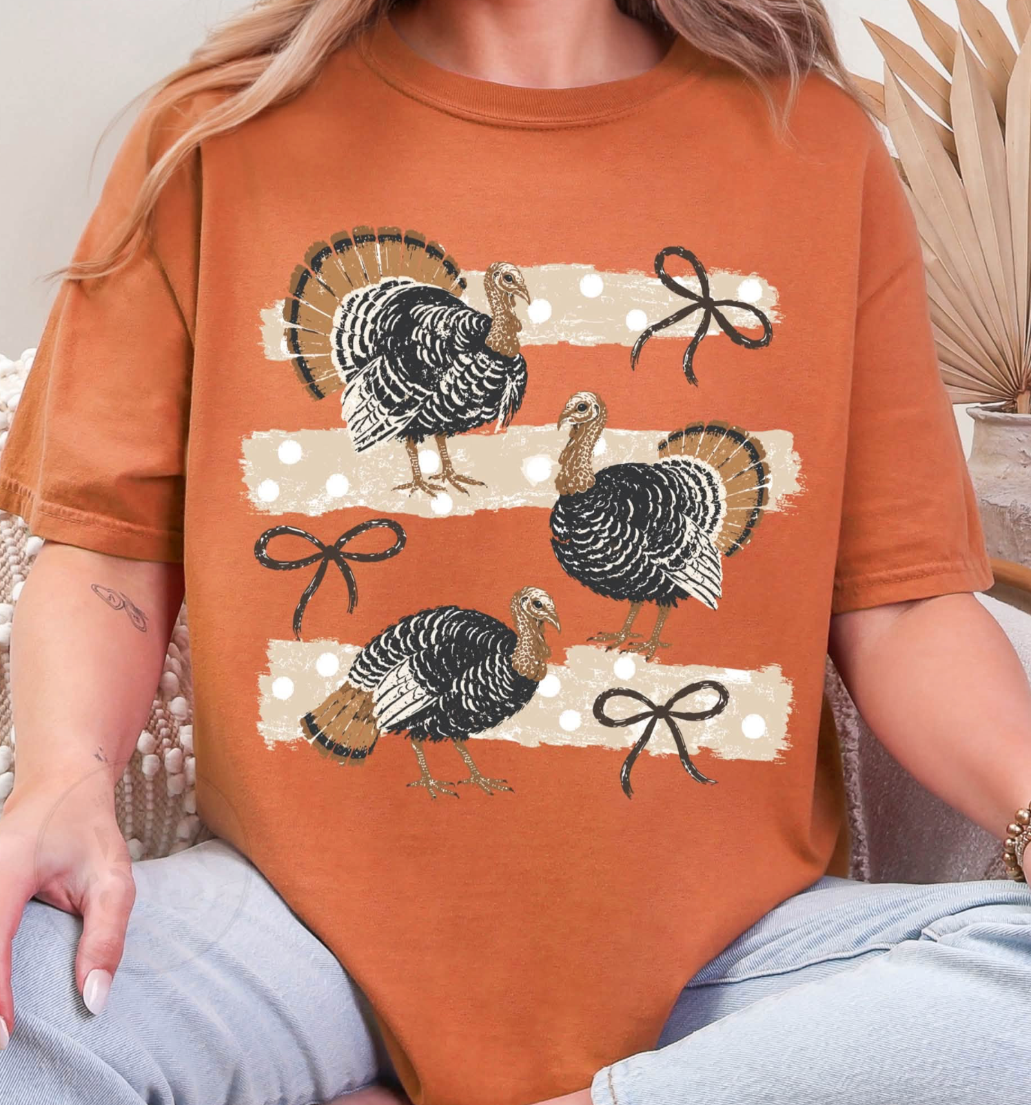 Turkey Polkadot Stripe Comfort Color Shirt