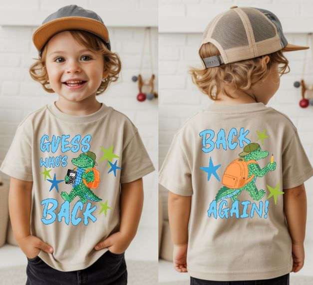 Thumbnail: Guess Who's Back Back Again Blue Graphic Tee (Front & Back)