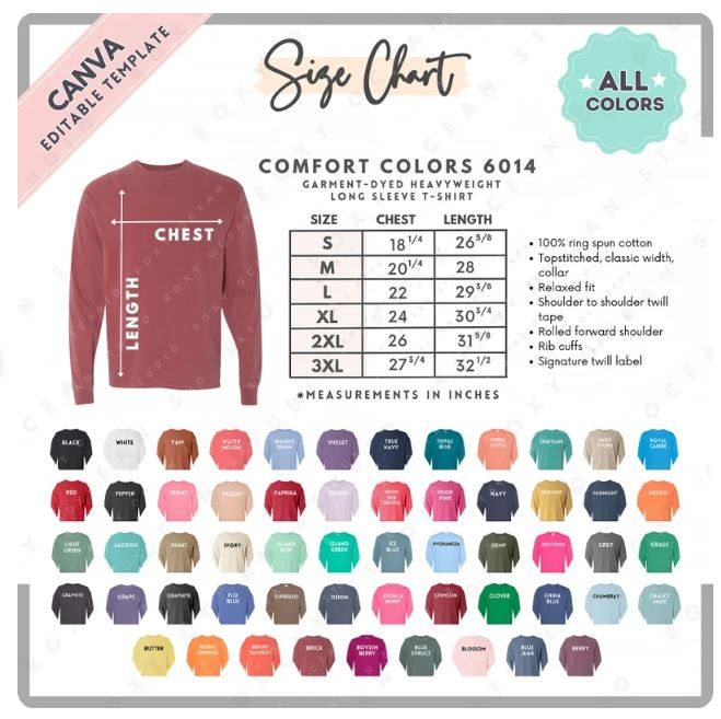 Thumbnail: Live Simply Comfort Color Long Sleeve Shirt