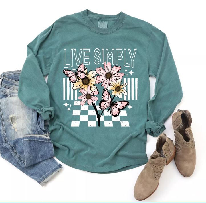 Thumbnail: Live Simply Comfort Color Long Sleeve Shirt